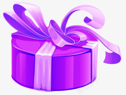 紫色圆形礼物盒子素材