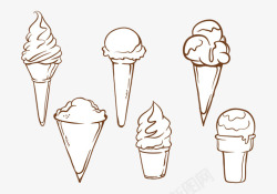 甜食冰淇淋简笔画素材