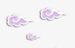 紫色中国风云朵漂浮素材