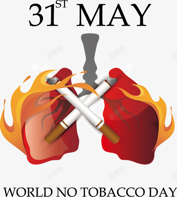 禁烟矢量图ai免抠素材_88icon https://88icon.com nosmoking 不抽烟 世界无烟日素材 创意 吸烟有害健康 火焰 矢量图 禁止吸烟 禁烟 禁烟海报素材 肺