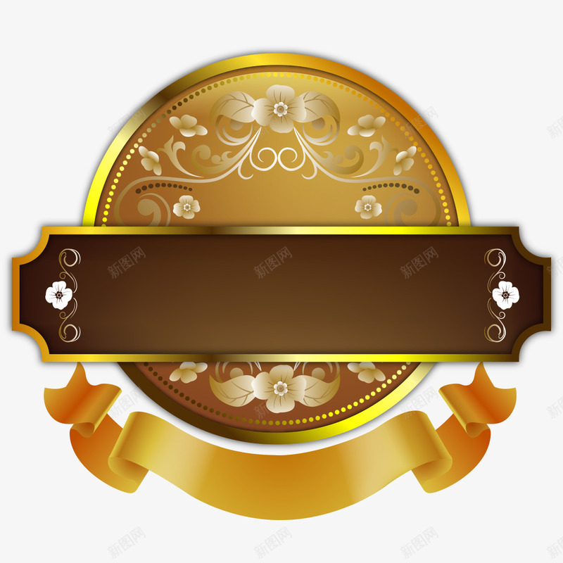 金色标题栏png免抠素材_88icon https://88icon.com 标贴 标题 标题栏 金色