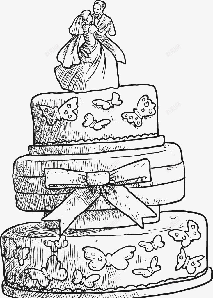 生日蛋糕插画png免抠素材_88icon https://88icon.com 卡通蛋糕 填色练习 情侣蛋糕 手绘黑白 线稿蛋糕 蛋糕