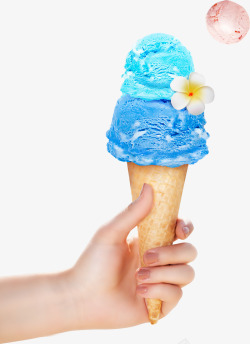 蓝色冰淇凌素材