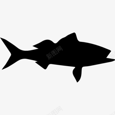 朱红色的笛鲷鱼的轮廓图标图标