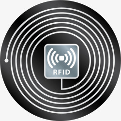 rfid技术圆盘黑色射频高清图片