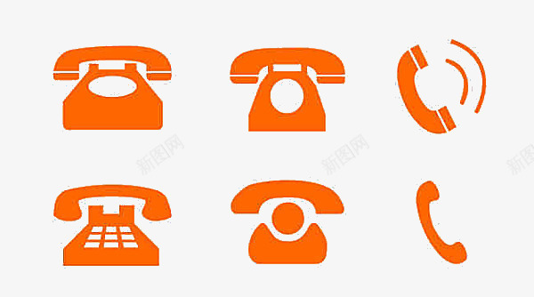 符号橙色电话图标图标