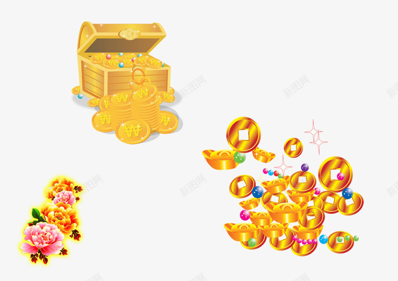 金银财宝psd免抠素材_88icon https://88icon.com 元宝 金子 金银财宝 钱币