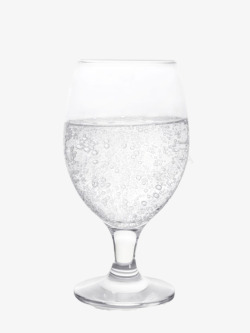 口感透明玻璃酒杯里的苏打气泡水实物高清图片