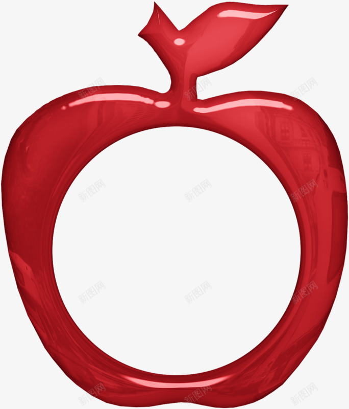 卡通手绘立体边框png免抠素材_88icon https://88icon.com 立体 简约卡通 红色 苹果形状