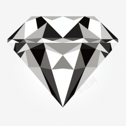 钻石水晶黑白装饰彩色钻石装饰元素矢量图高清图片