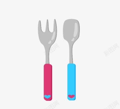 餐具叉子勺子儿童餐具简笔画图标图标