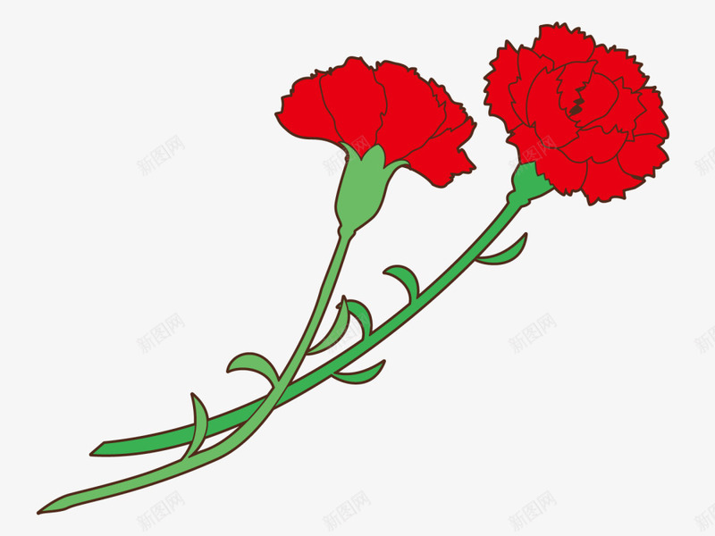 红色美丽母亲节康乃馨png免抠素材_88icon https://88icon.com 妈妈 康乃馨 慈母 母亲节 母爱 花枝 鲜花