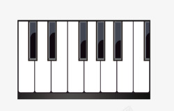 黑白钢琴键盘元素矢量图素材
