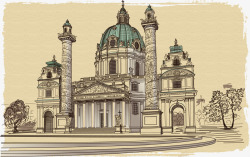 欧美城市免费图案素描图图素材
