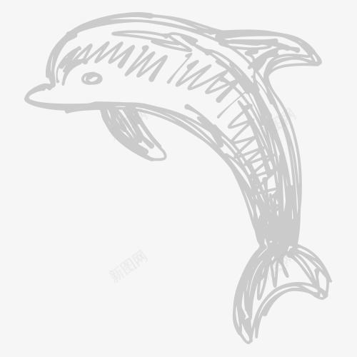 粉笔涂鸦风格png免抠素材_88icon https://88icon.com 手绘 海豚 涂鸦 粉笔 线稿 风格 黑色