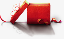 红色打开礼物礼盒素材