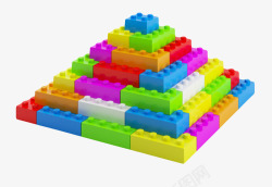 金字塔形状玩具塑料积木实物素材