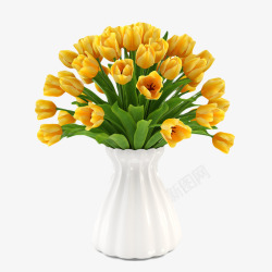 黄色高瓶鲜花束黄色鲜花束高清图片