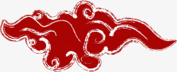 红色中国风云朵云彩素材