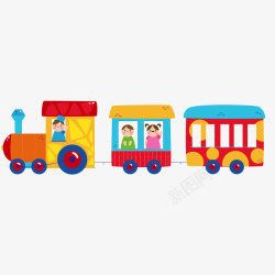 工具玩耍矢量卡通儿童乐园的小火车矢量图高清图片