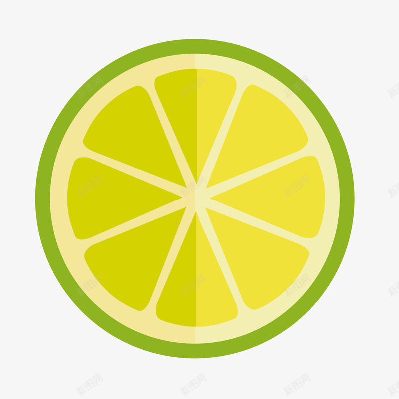 绿色圆弧柠檬食物元素png免抠素材_88icon https://88icon.com 卡通插画 吃的 圆弧 柠檬 水墨 纹理 绿色 质感