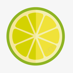 绿色圆弧柠檬食物元素素材