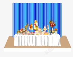 透明玻璃门卡通婚礼甜品台高清图片