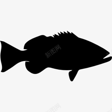 鱼形状的蓝鳍笛鲷笛鲷图标图标