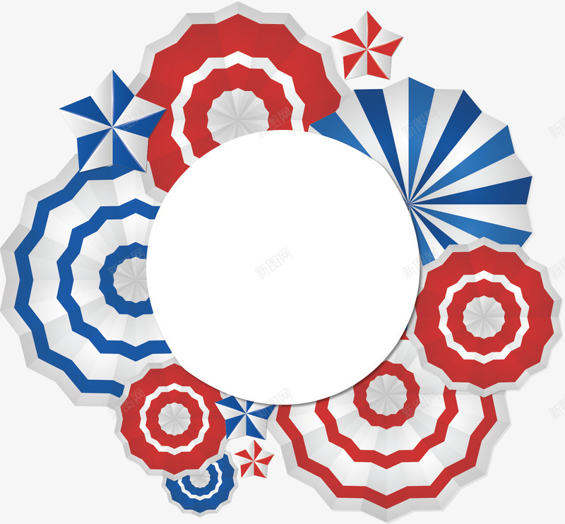 红白蓝折纸花纹标题框矢量图ai免抠素材_88icon https://88icon.com 折纸花纹 标题框 独立日 矢量png 红白蓝 红白蓝花纹 矢量图