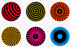 扭曲冂圆圈彩色圆圈扭曲矢量图高清图片