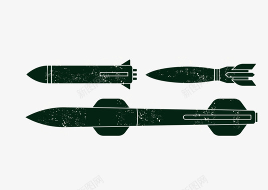 古代武器战争火箭黑白剪影矢量图图标图标