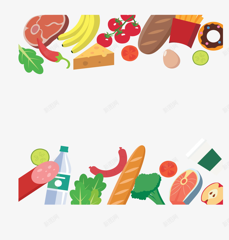 飞舞美食装饰边框矢量图ai免抠素材_88icon https://88icon.com 健康美食 健康饮食 矢量png 美食 美食边框 飞舞美食 矢量图