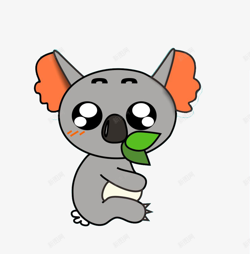 卡通考拉吃叶子png免抠素材_88icon https://88icon.com 卡通动物 桉树 爬树 考拉