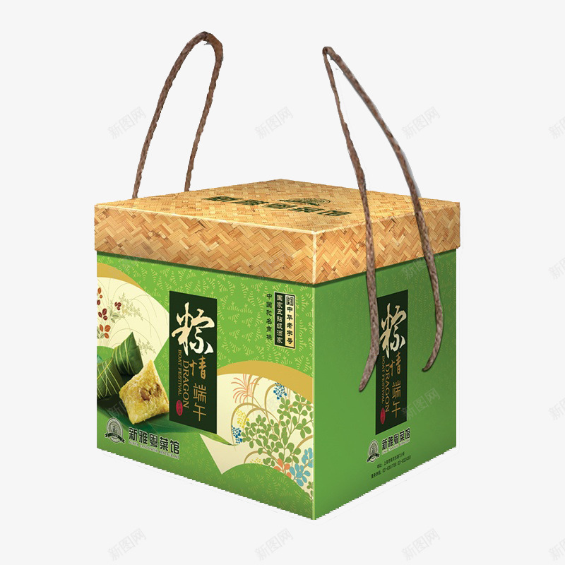 绿色花纹礼盒png免抠素材_88icon https://88icon.com 礼物盒 端午礼盒 绿色礼盒 节日礼盒 花纹图案
