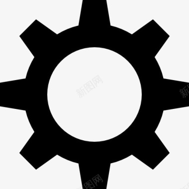 盾牌形状齿轮的黑色形状图标图标