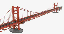 红色直形状铁索桥素材