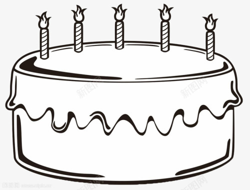 黑白手绘蛋糕图标图标