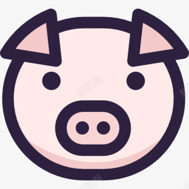 农场猪图标图标