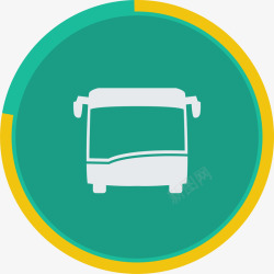 绿色巴士白色巴士图标高清图片