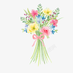 扁平化花束彩色植物花束元素矢量图高清图片