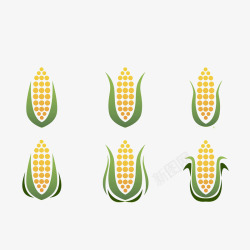 玉米成熟过程简约风格素材