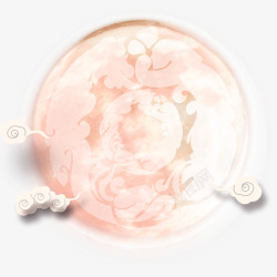 粉色中国风圆圈花朵装饰图案素材