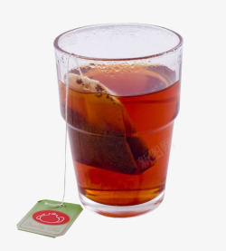 褐色透明玻璃杯一杯茶摄影高清图片
