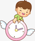 卡通婴儿矢量图ai免抠素材_88icon https://88icon.com 儿童 卡通 婴儿 手绘 时钟 童趣 翅膀 钟 钟表 闹钟 矢量图