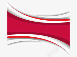 红色抽象波纹标题框矢量图素材