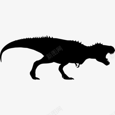 动物雷克斯霸王龙恐龙的轮廓图标图标