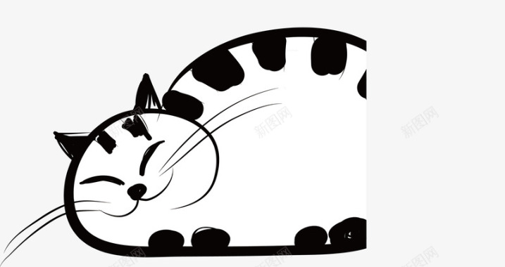 动物大肥猫简笔画矢量图图标图标