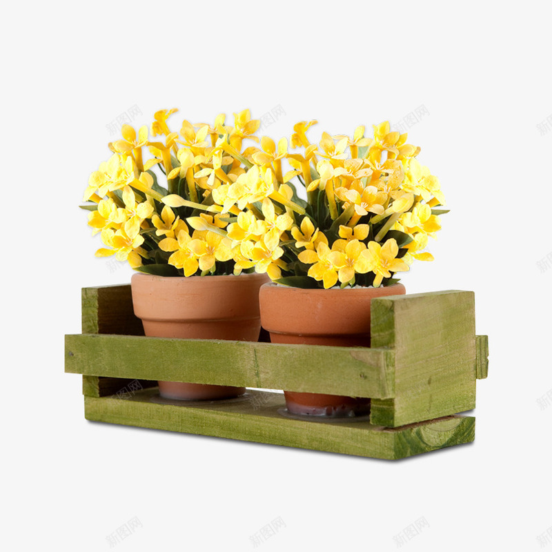 盆栽装饰png免抠素材_88icon https://88icon.com 盆栽 矢量装饰 装饰 鲜花 黄色的花