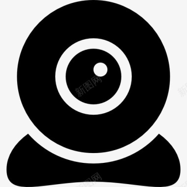 摄像头工具黑色圆形图标图标