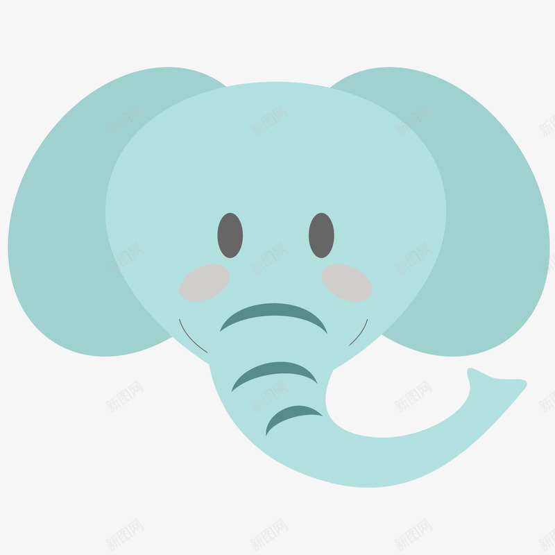蓝色的大象动物头像矢量图ai免抠素材_88icon https://88icon.com Q版大象 动物设计 卡通 大象 头像设计 扁平化 矢量图 蓝色